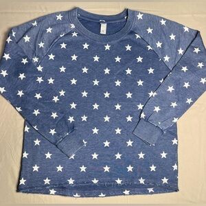 Alternative Apparel Blue Star Pattern Womens Sweatshirt